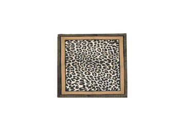 Azade Τετράγωνο Φουλάρι Animal Print Καφέ